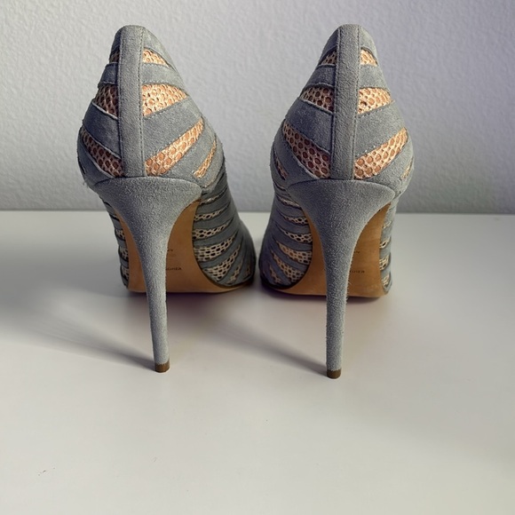 Alexa Wagner Women’s Chambray Blue Lace Heels 39.5 - Picture 4 of 6